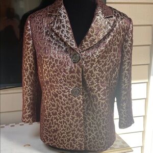 Michael Kors Metallic Gold Animal Patterned Jacket